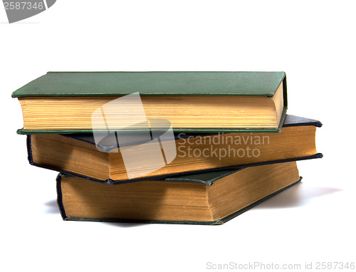Image of book stack  isolated on white 