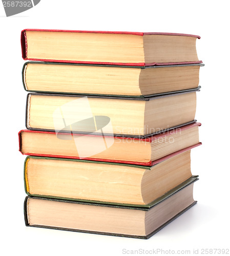 Image of book stack isolated on white background