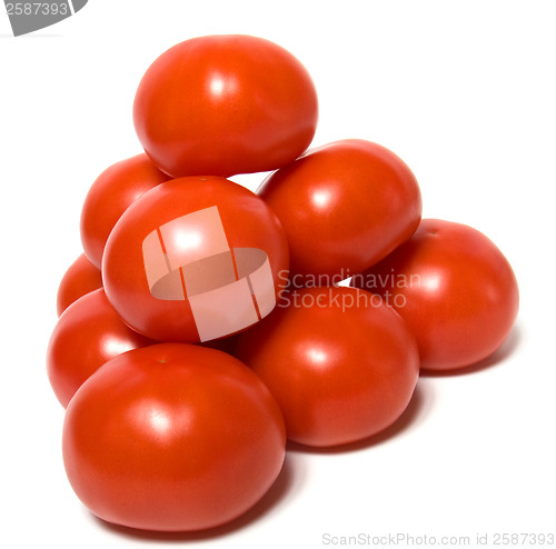 Image of red tomato isolated  on white background 