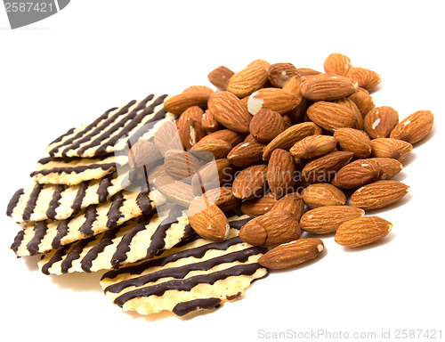 Image of nuts and pastry isolated on white