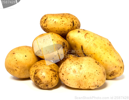 Image of potatoes isolated on white background