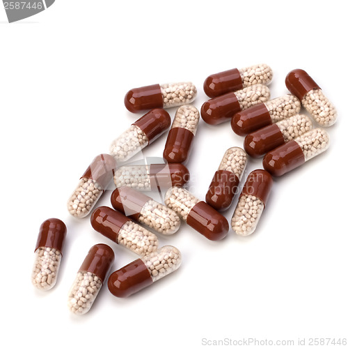 Image of capsules isolated on white background