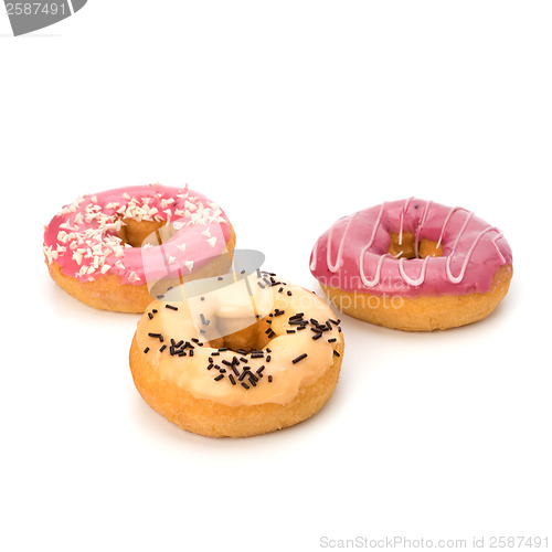 Image of Delicious doughnuts isolated on white background 