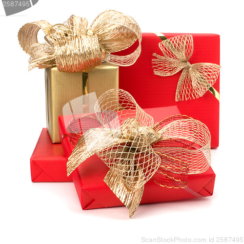 Image of 
Luxurious gifts isolated on white background 
