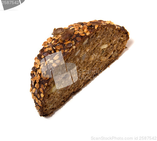 Image of sliced bread crust isolated on white 