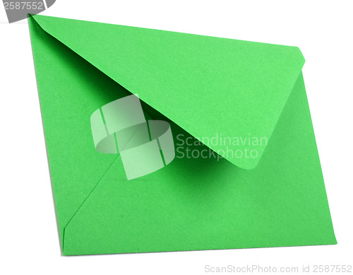 Image of green envelope isolated on white background