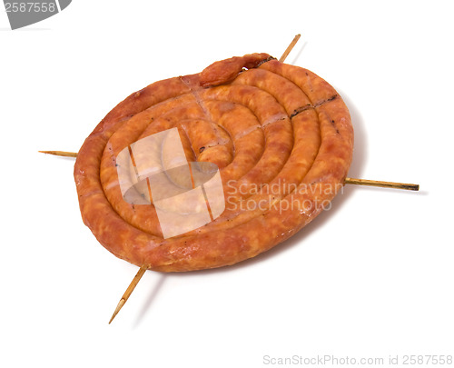 Image of home sausage isolated on white background