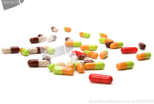 Image of Capsules isolated on white background