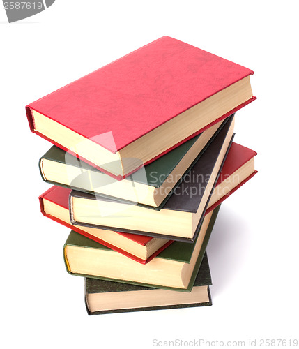 Image of book stack isolated on white background