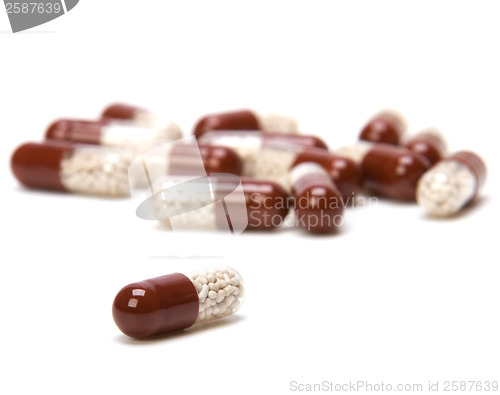 Image of Capsules isolated on white background