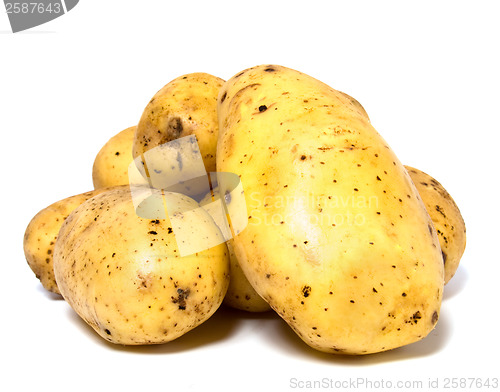 Image of potatoes isolated on white background