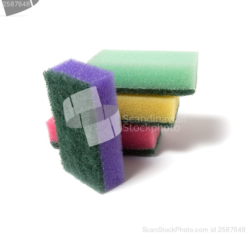 Image of Sponge group isolated on the white background 