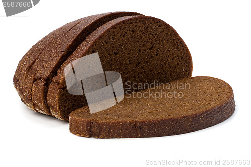 Image of rye bread isolated on white background 