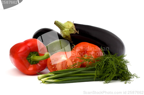 Image of vegetables isolated on white background