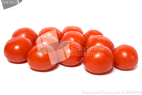 Image of red tomato isolated  on white background 