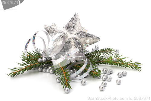 Image of Christmas decoration isolated on white background