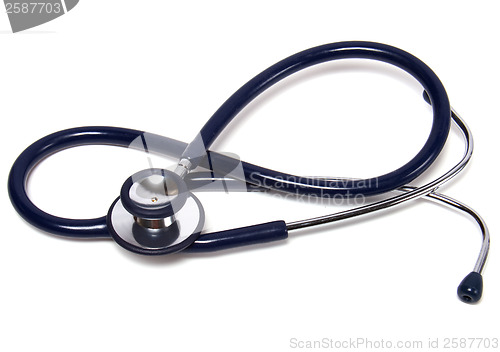 Image of blue stethoscope isolated on white background
