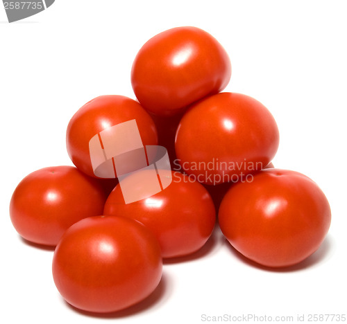 Image of red tomato isolated  on white background 