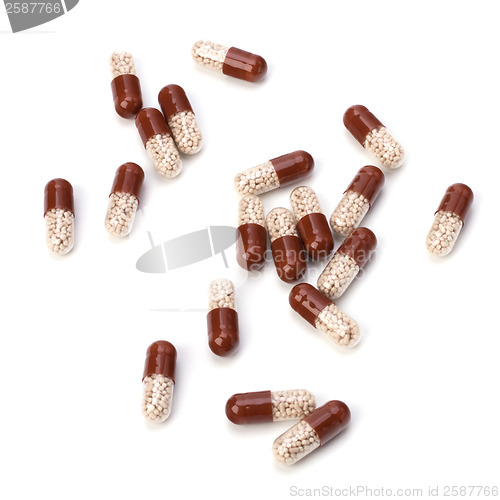 Image of capsules isolated on white background