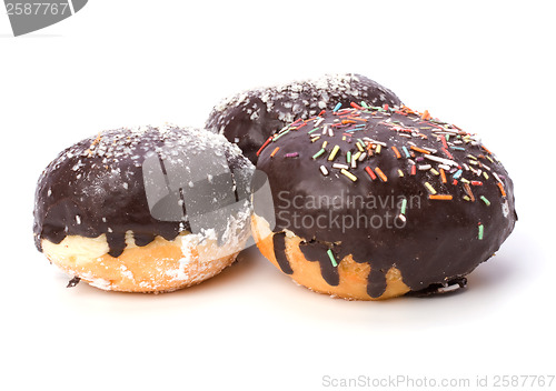Image of Doughnut  with chocolate cream  isolated on white  background