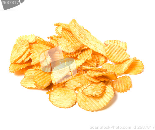 Image of Potato chips isolated on white background 