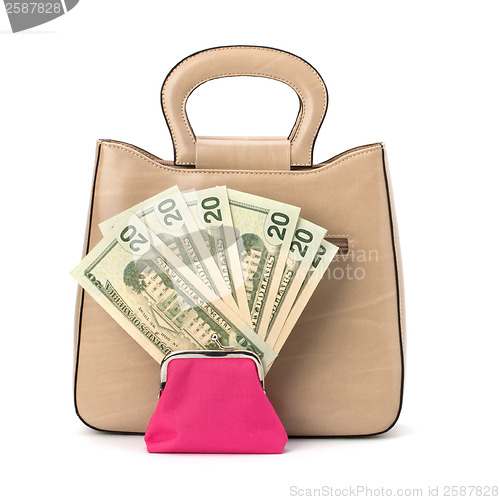 Image of Glamour purse fill with money