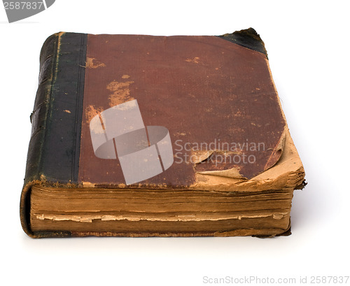 Image of tattered book isolated on white background