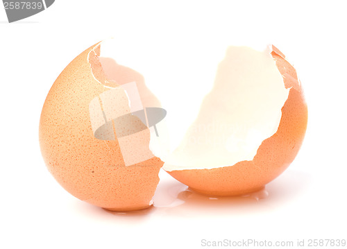 Image of broken eggshell  isolated on white background