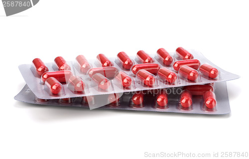 Image of medical capsules isolated on white