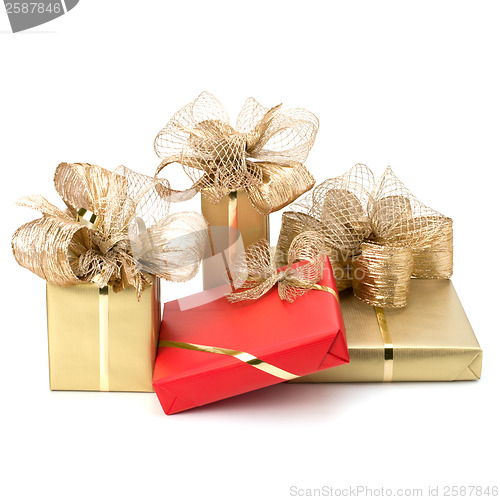 Image of Luxurious gifts isolated on white background