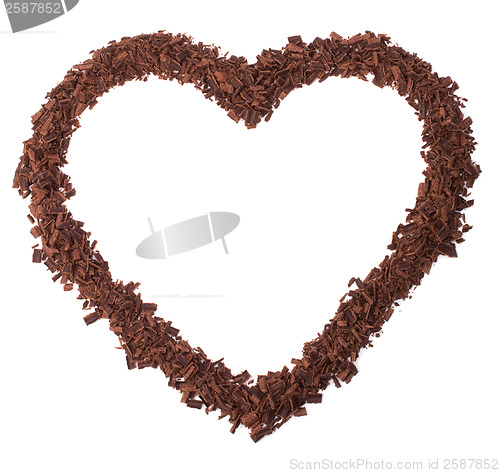 Image of chocolate heart isolated on white