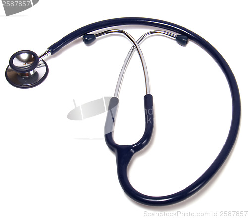 Image of blue stethoscope isolated on white background