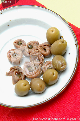 Image of anchovies and olives