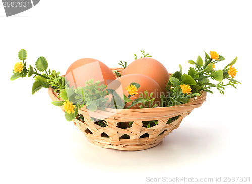 Image of easter decor isolated on white background