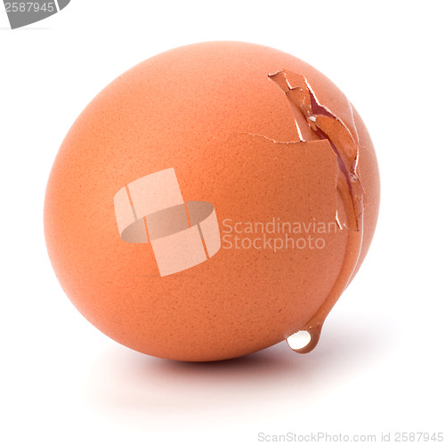 Image of broken egg isolated on white background