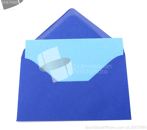 Image of envelope with card isolated on white background