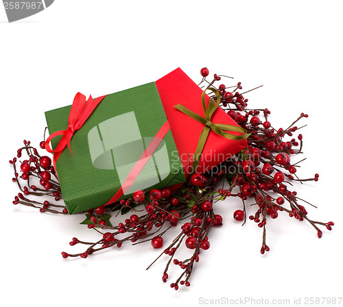 Image of festive gift box stack 