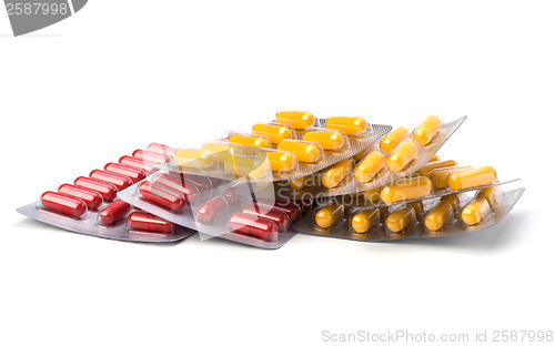 Image of medical capsules isolated on white
