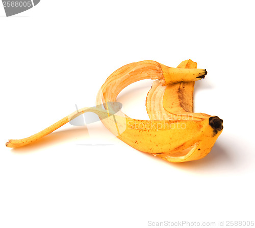 Image of banana peel isolated on white background