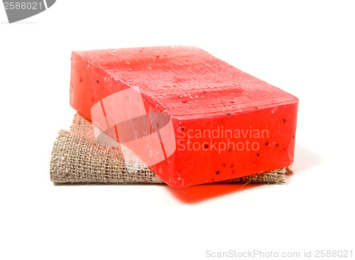Image of natural soap bar isolated on white background 