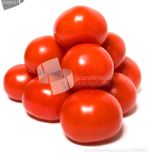 Image of red tomato isolated  on white background 