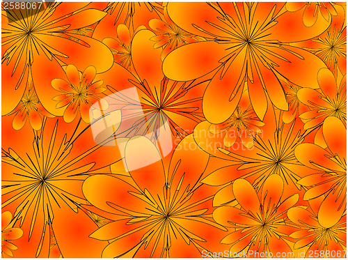 Image of raster. floral background