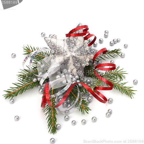 Image of Christmas decoration isolated on white background