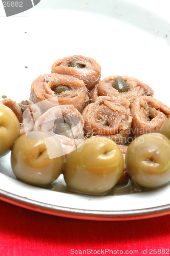 Image of anchovies and olives