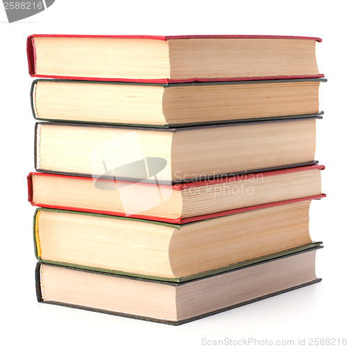 Image of book stack isolated on white background