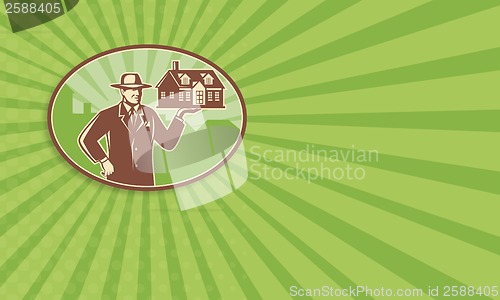 Image of Realtor Real Estate Salesman House Retro