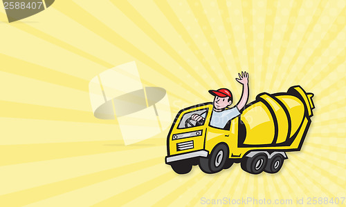 Image of Construction Worker Driver Cement Mixer Truck 