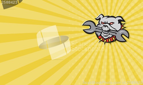 Image of Bulldog Dog Spanner Head Mascot