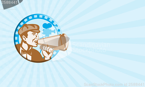 Image of Movie Film Director With Bullhorn And Camera Retro