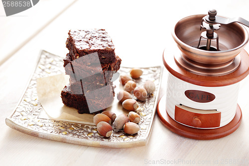 Image of brownie with hazelnuts